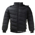 Men's Wadded Washed Hooded Leisure Down Black Coat Jacket